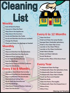 Cleaning List Template