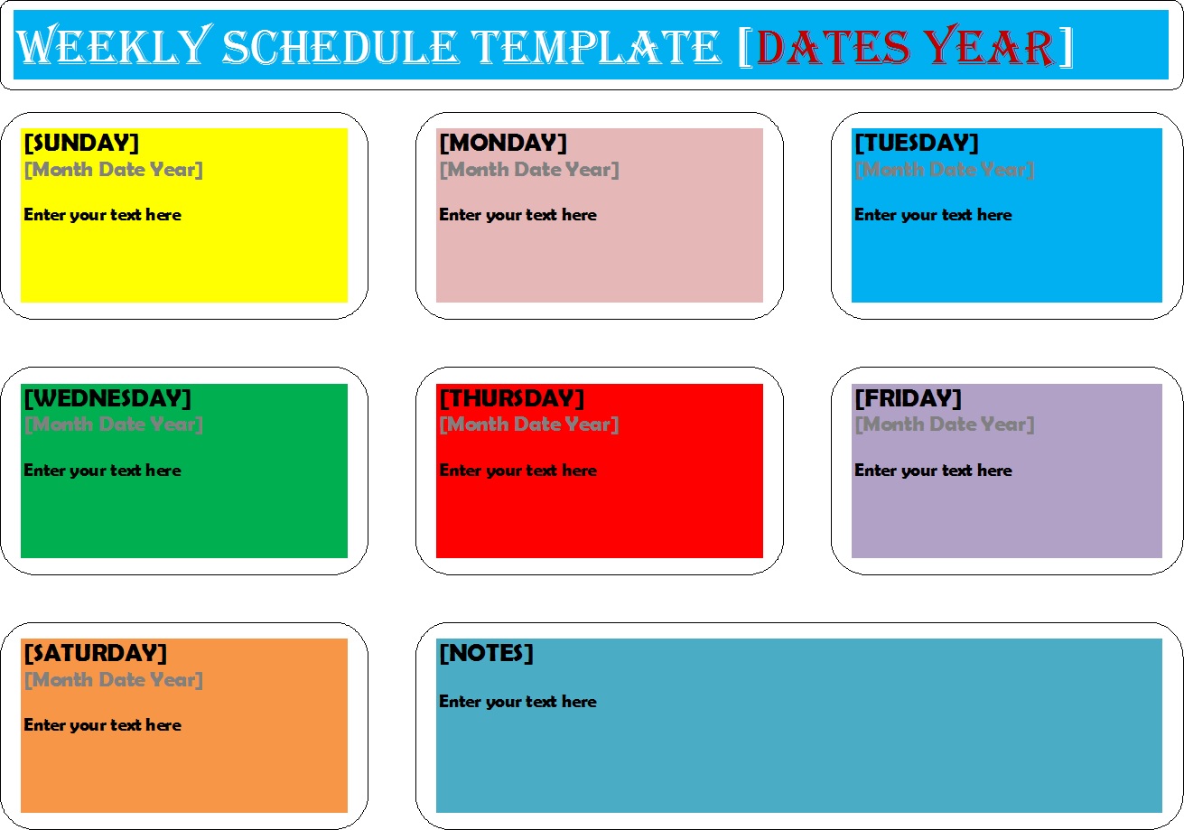 Weekly Schedule Template