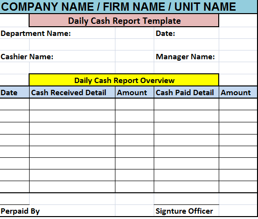 Daily Report Templates Excel Word Templates