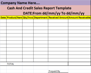 cash-and-credit-sales-report