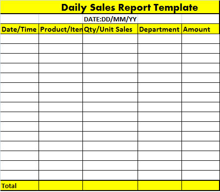 sales daily report excel template format templates word microsoft monthly given ms below link planner