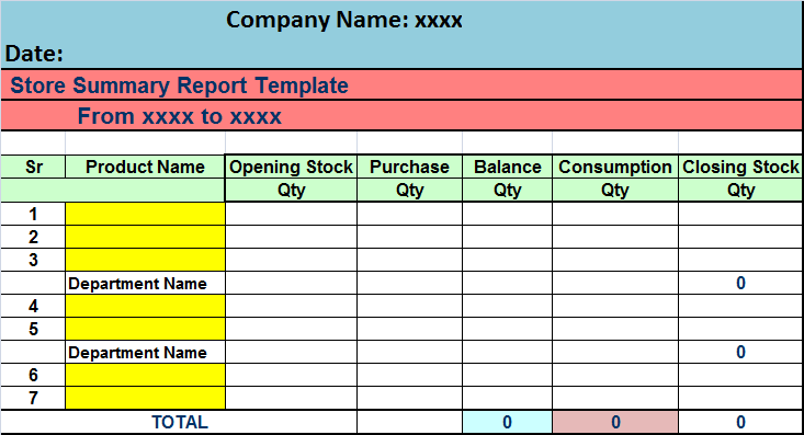 Excel Summary Report Template Excel Word Template