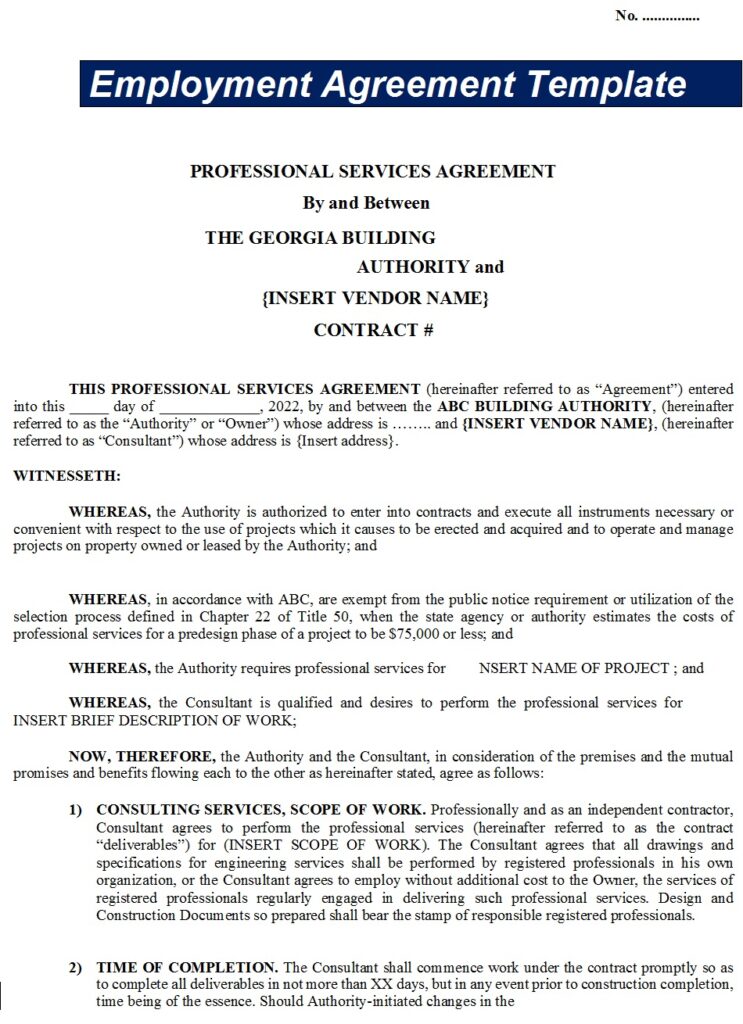 Employment Agreement Template Excel Word Template Employment Agreement Template Excel Word Template