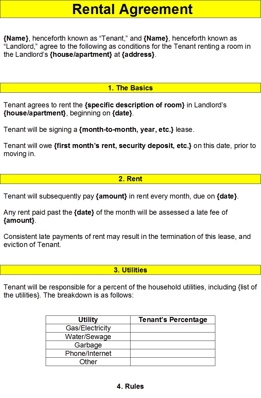 Rental Agreement Template