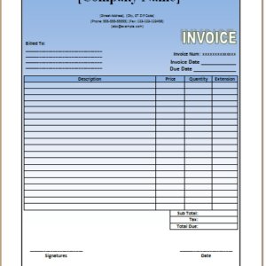 Commercial Invoice Template Excel Word Templates