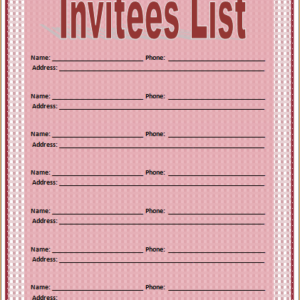 Guest List Template