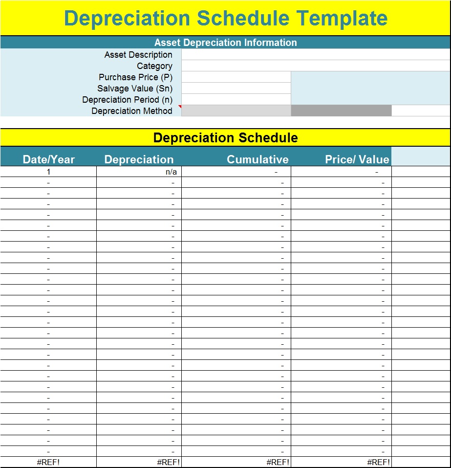 Assets Depreciation Report Template