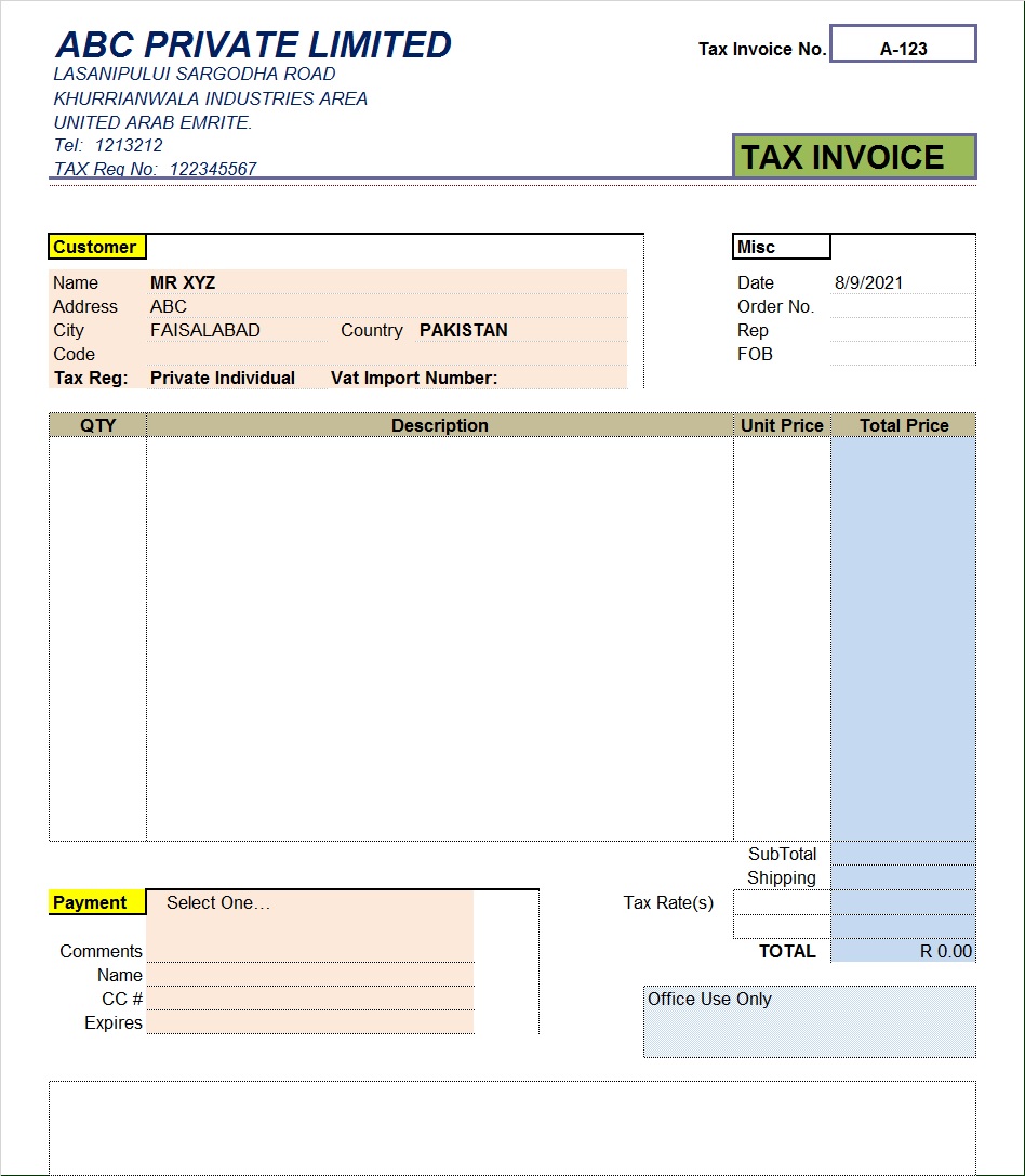 Invoice Template – Excel Word Templates Inside Private Invoice Template