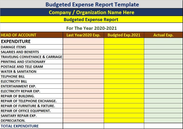 Expense Report Template Excel Word Template