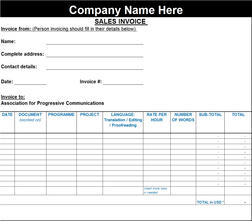 Sales Invoice Template