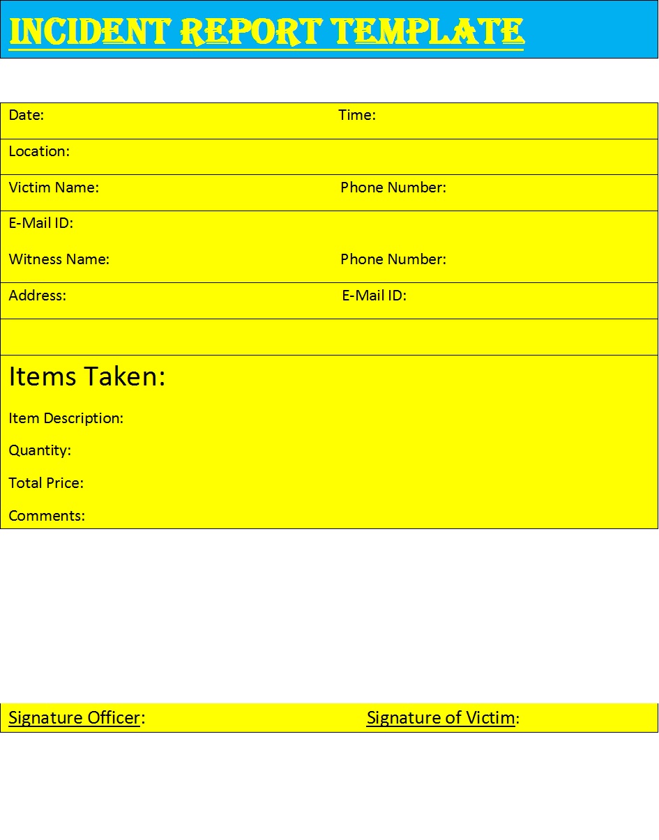 Incident Report Template