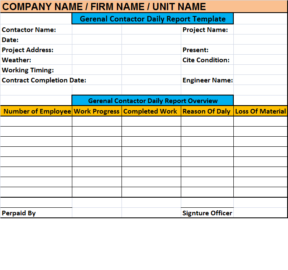 Daily Work Report Template from www.excelwordtemplate.com