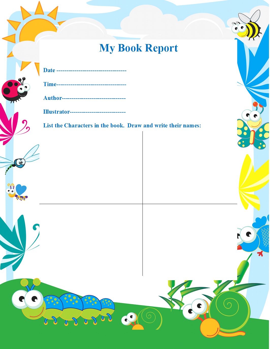 Book Report Template – Excel Word Templates