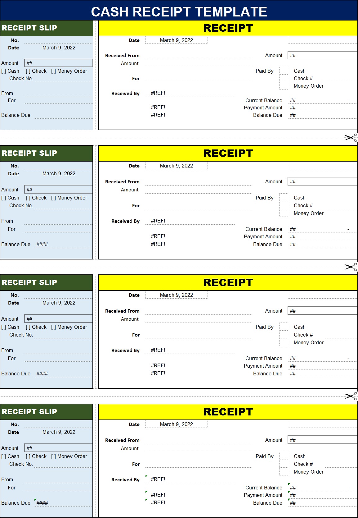 Cash Receipt Template