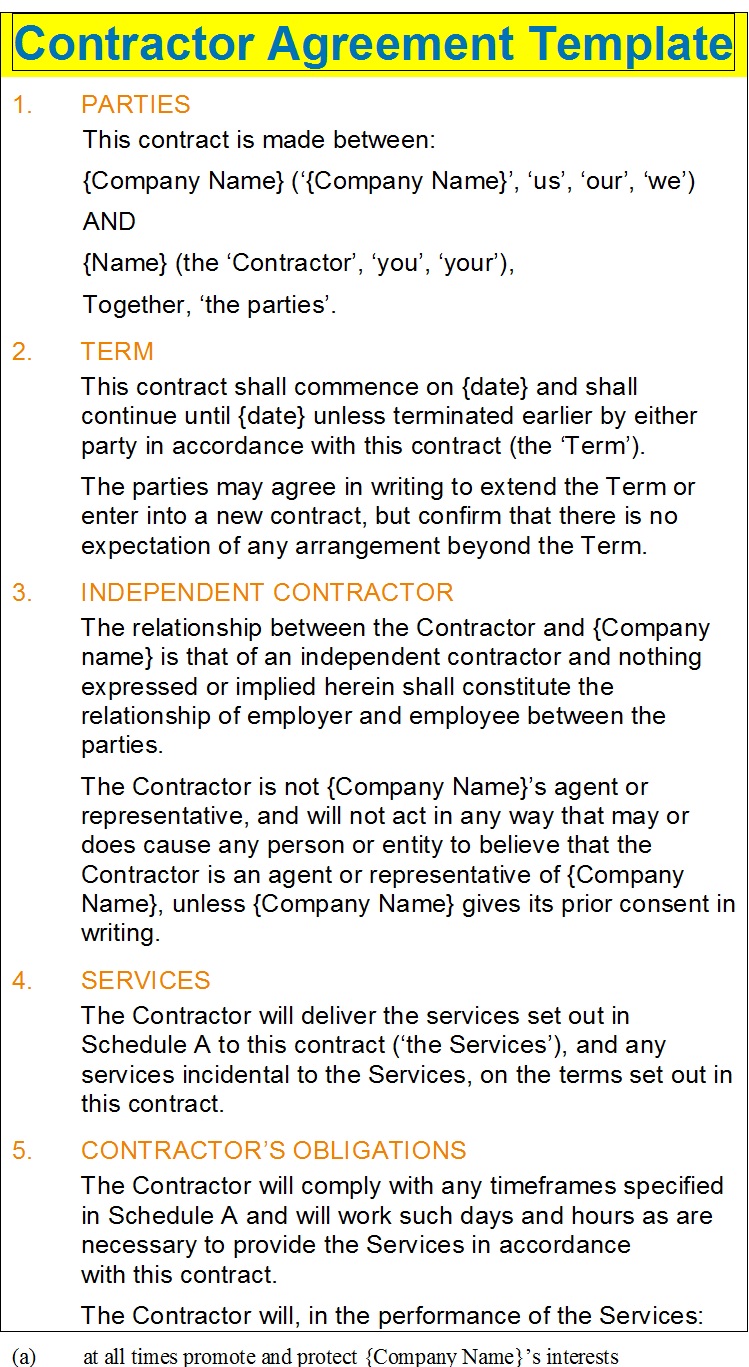 Contract Agreement Template