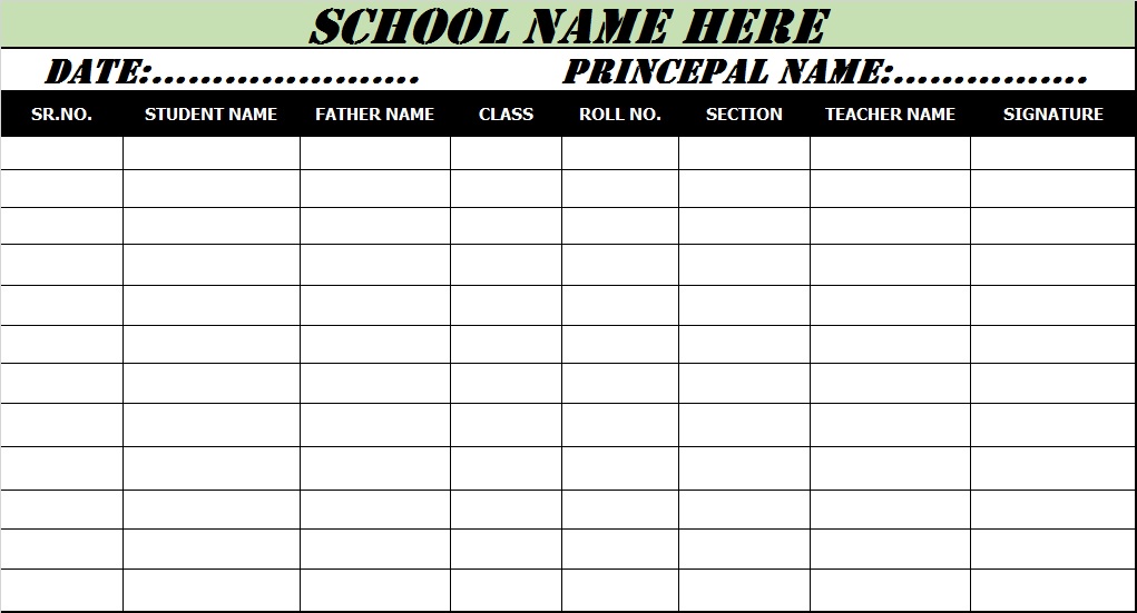 Student List Template