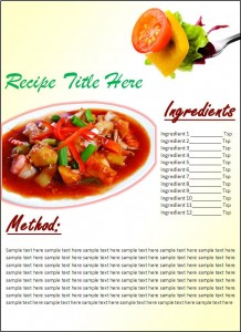 Word Recipe Poster Template