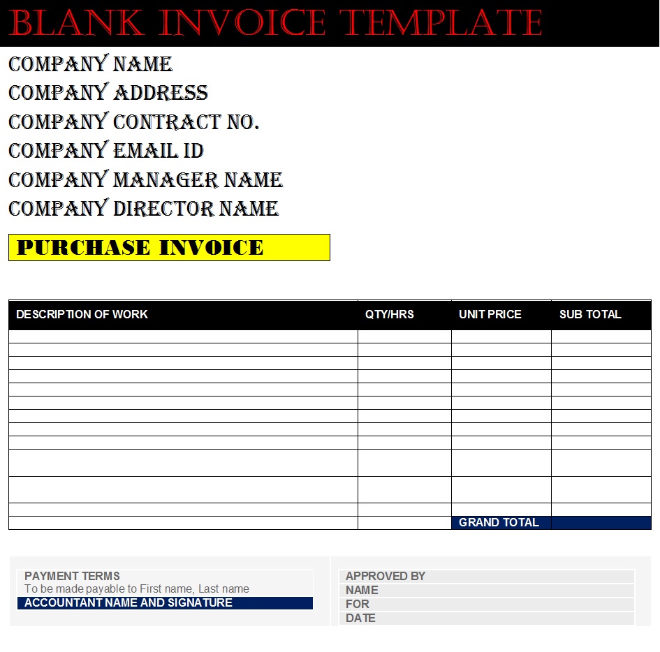 Blank Invoice Template