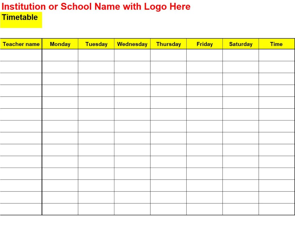 Free Time Sheet Template 