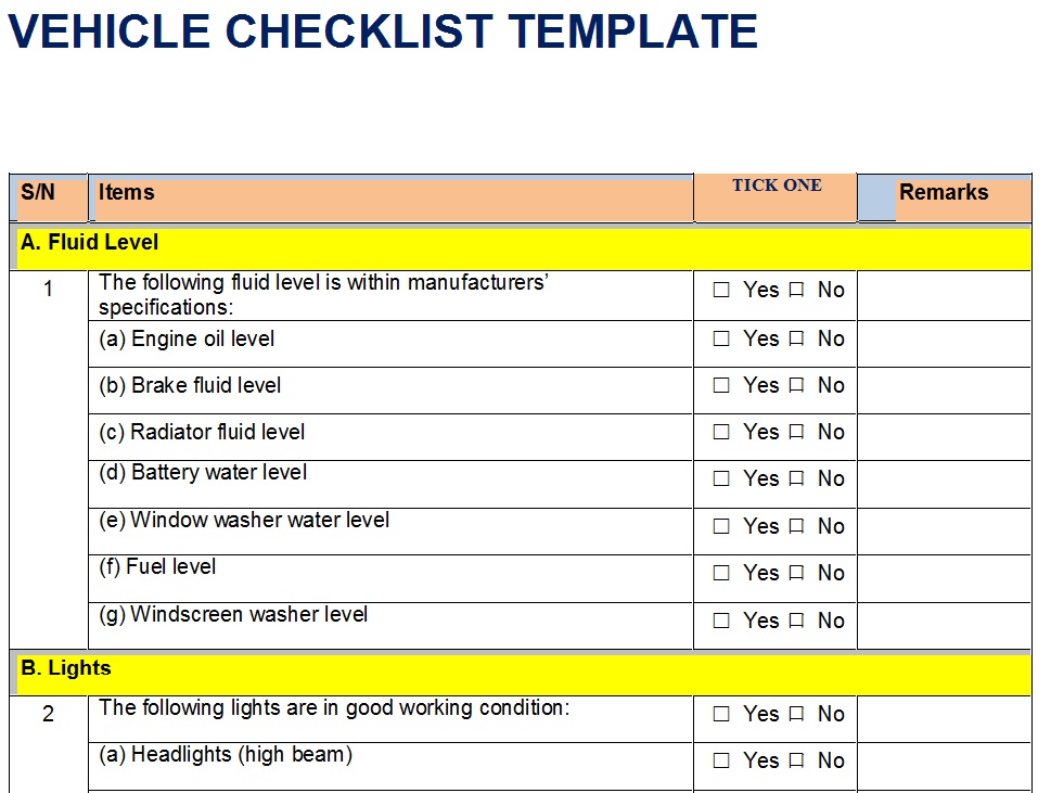 microsoft word templates checklist