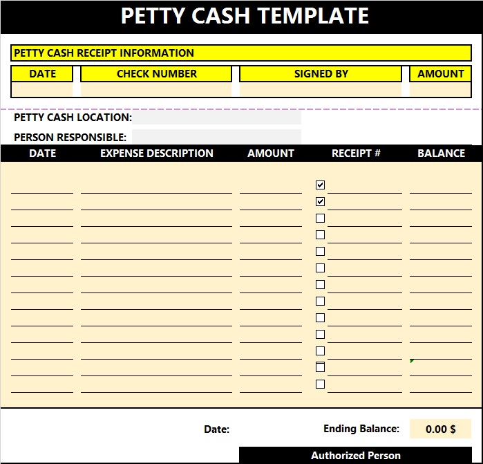 Petty Cash Template