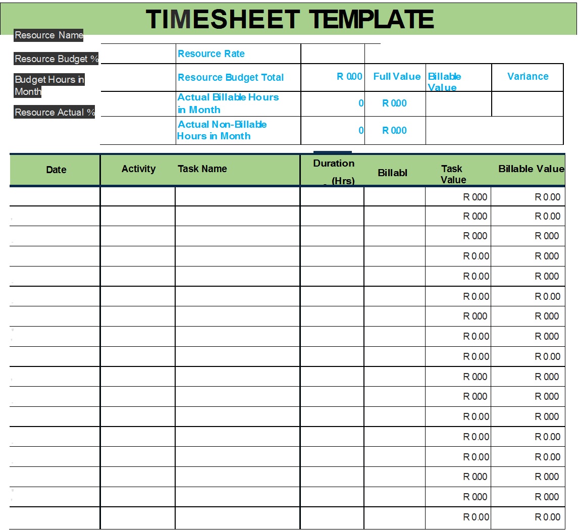 Free Time Sheet Template