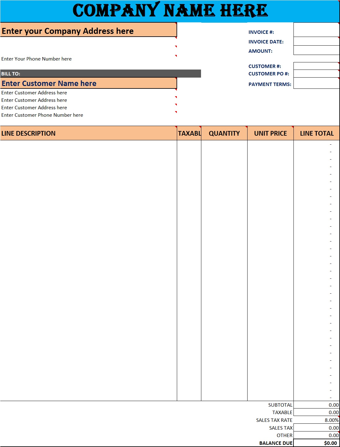 Company Invoice Template