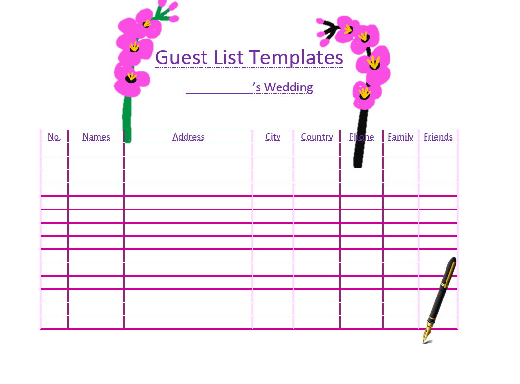 Guest List Template