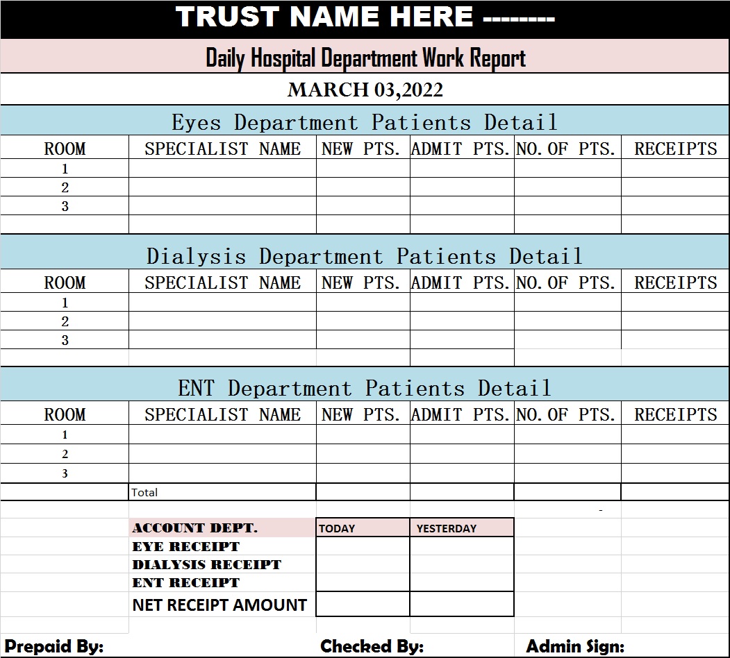 Daily Work Report Template