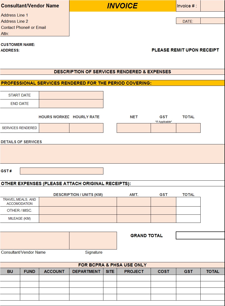 Service Invoice Templates