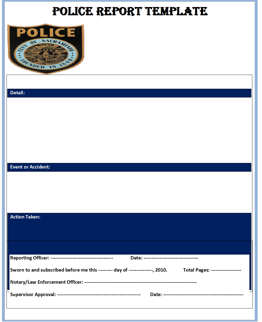 Top 5 Police Report Templates