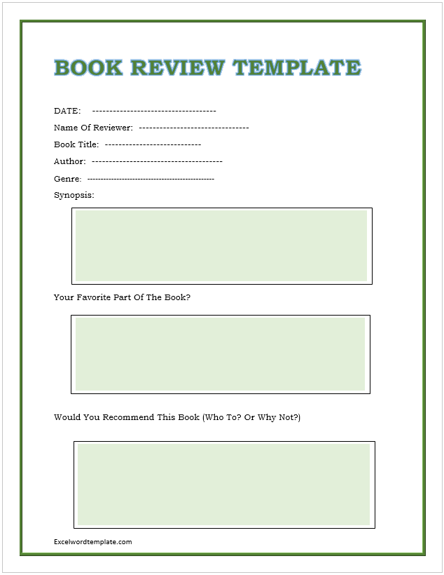 Book Review Templates