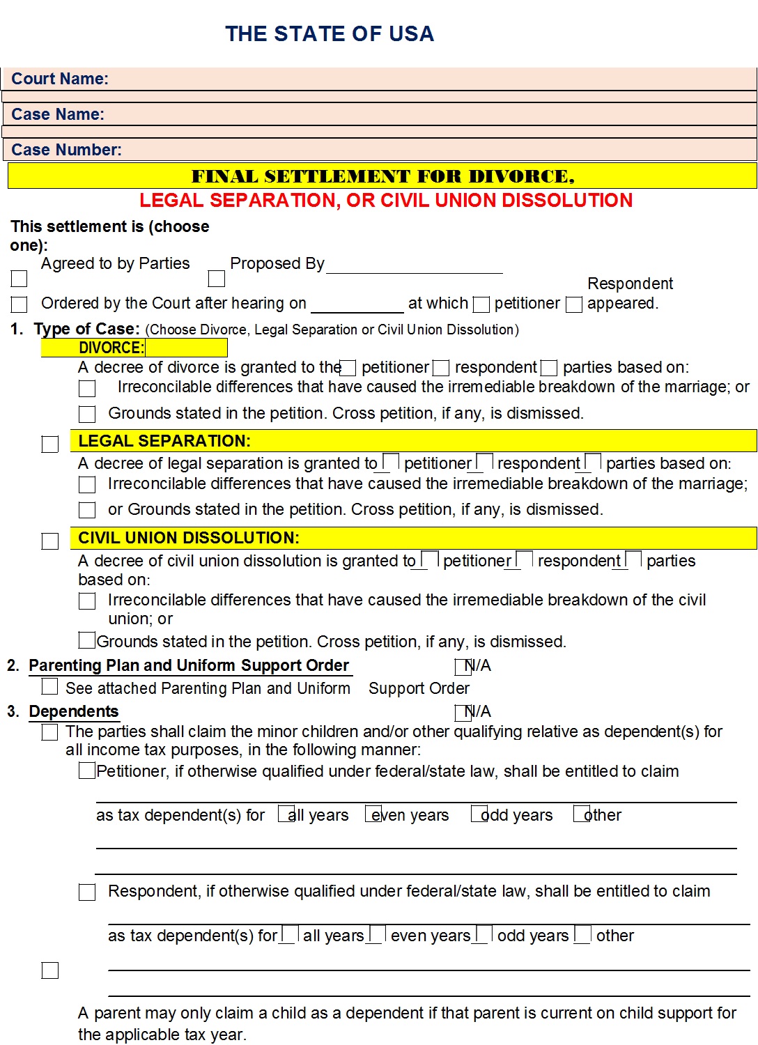 Best 10 Divorce Agreement Templates