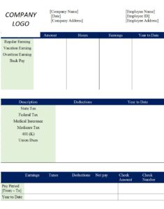 6+Free Pay stub Templates - Excel Word Template