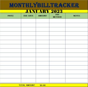 Best 5 Bill Tracker Templates - Excel Word Template
