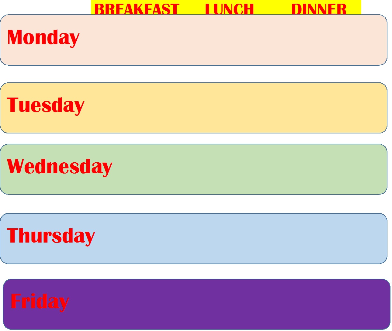 Best 10 Weekly Meal Plan Templates