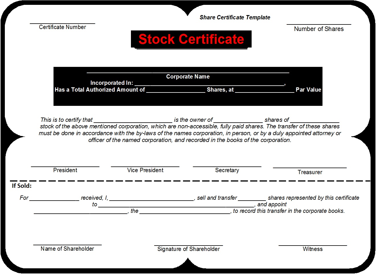 Free Stock Certificate Templates