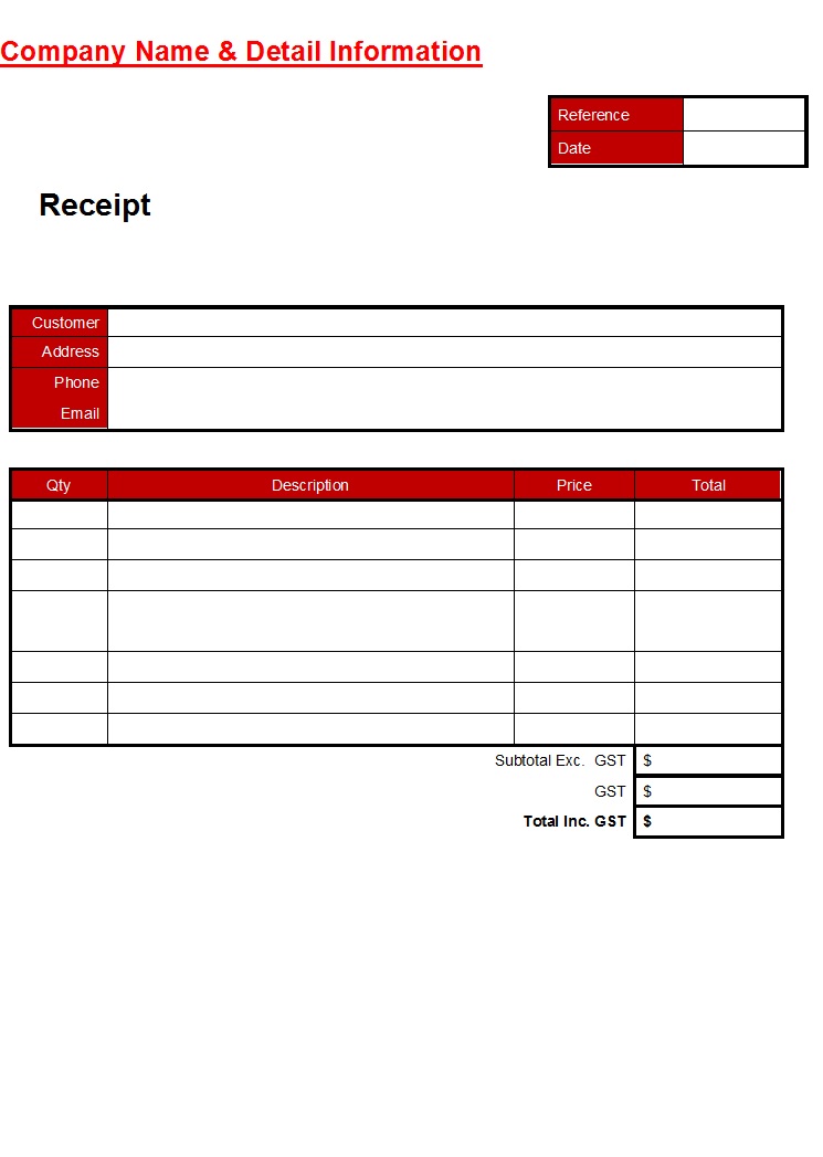 Receipt Templates