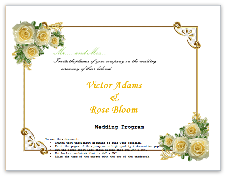 Marriage Invitation Templates