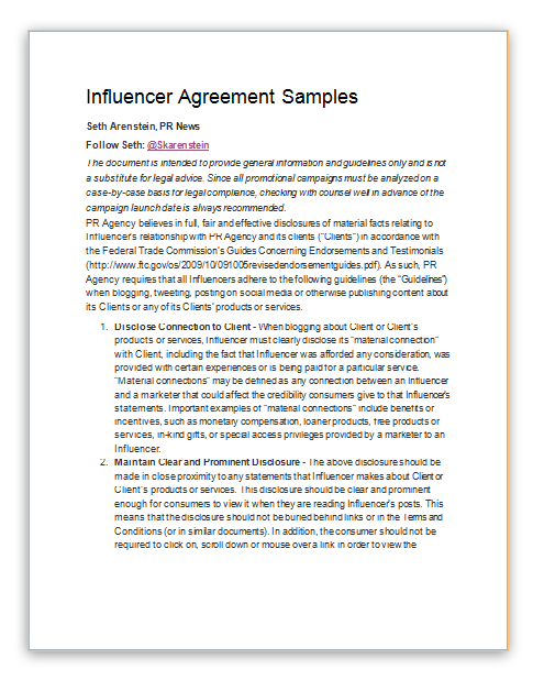 Influencer Contract Templates