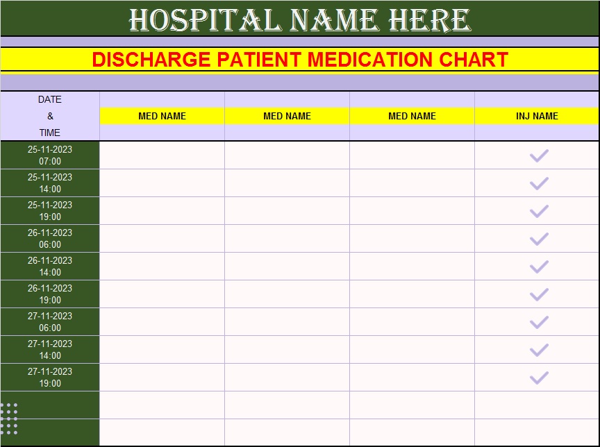 Patient Discharge Card Templates