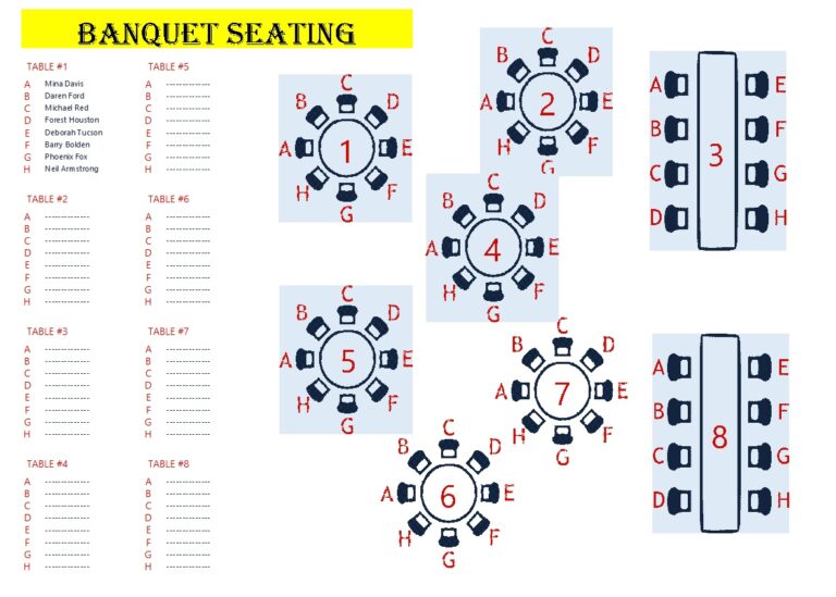 Panel Seating Map Best 8 Electric Panel Schedule Template - Excel Word Template
