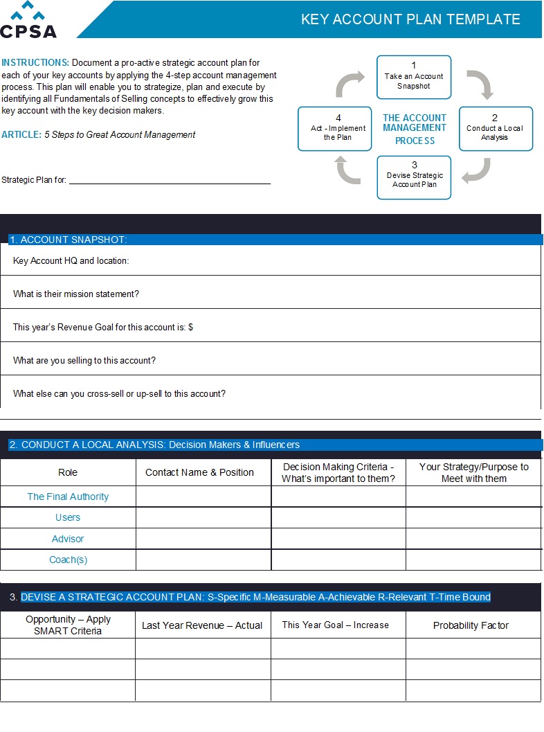 Strategic Account Plan Template